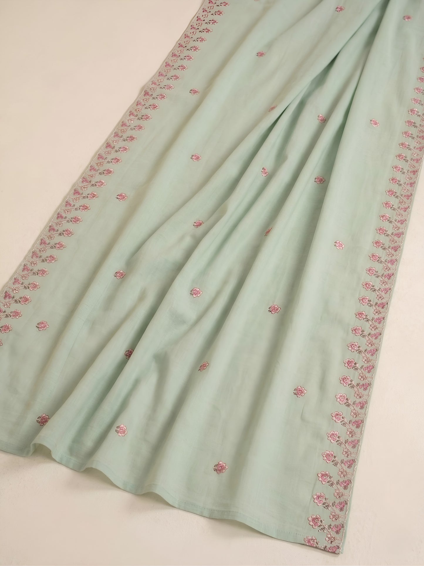 Mint Blossom | 3 Piece - Embroidered Premium Lawn Suit