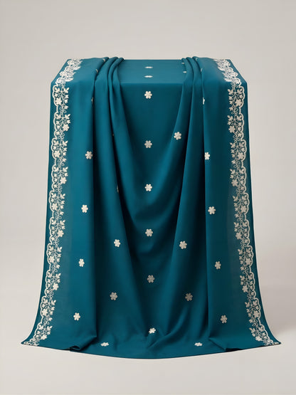 Mystic Teal | 3 Piece - Embroidered Premium Lawn Suit