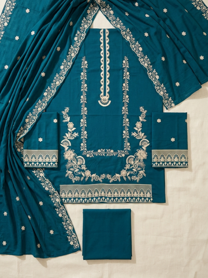 Mystic Teal | 3 Piece - Embroidered Premium Lawn Suit