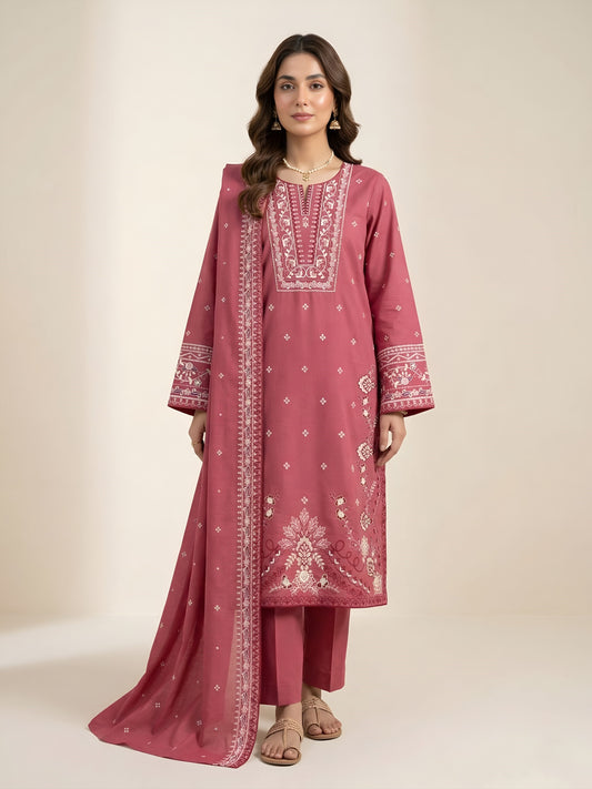 Desert Rose | 3 Piece - Embroidered Premium Breezé Lawn Cotton Suit